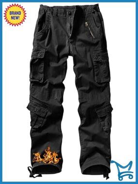 Women's Camo Fleece Lined Cargo Pants Stretch Warm Winter Pants